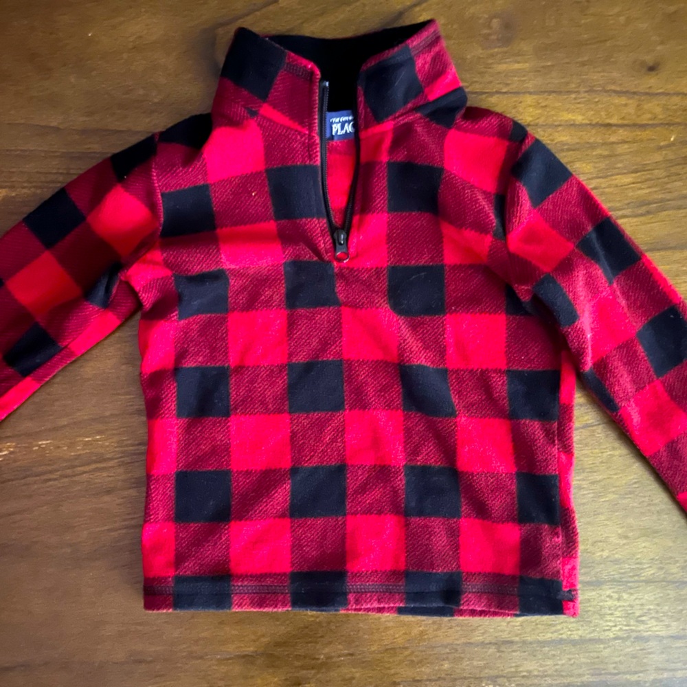 4t boys Christmas half zip fleeced hoodie